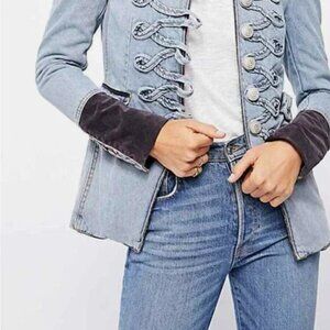 NWT Free People Denim Seamed & Structured Band Jacket (M)